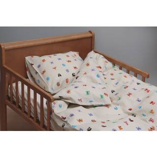 Junior sengetøj - 100% Blødt bomuld - 100x140 cm - Beige sengesæt med roser til børn