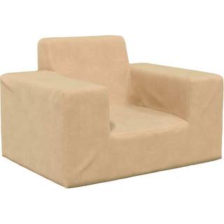 sofa til børn blødt plys cremefarvet