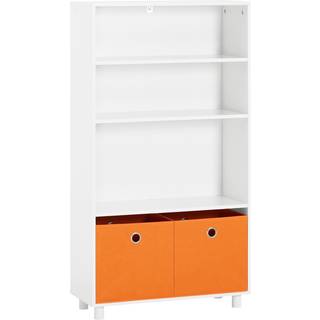 SoBuy væghængt bogreol med stofkasser til børn KMB68-W