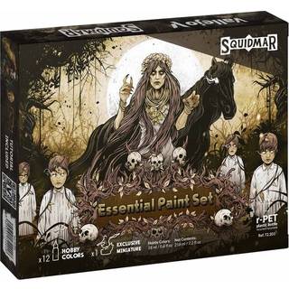 Essential paint set, 12 ass. game colors + figure