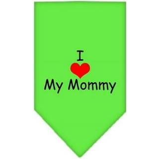 Jag hjärtat min mamma skärmtryck bandana lime grön stor