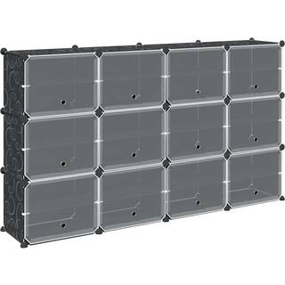 Kubeformede Opbevaringskasser Med Låger Pp Sort - 165.5 x 31.5 x 93.5 cm