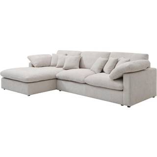 Hjørnesofa med venstrevendt hjørne i beige tekstureret stof TRODANO