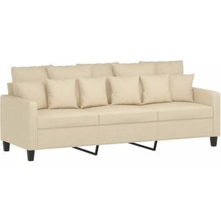 3-personers sofa 180 cm stof cremefarvet