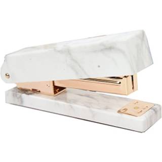 Mei Yi Tian White Marble Stapler Heavy Duty Desktop Staplers Gold Tone til kontorartikler med ikke-glidbase (Marble Gold Stapler)