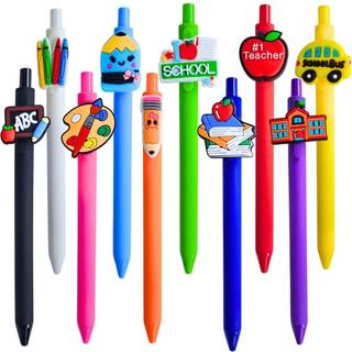 YJ Premiums 10 PC -l?rerpenne | Cute Funny Cool Appreciation Bedste skrivning Pen Gaver leverer bulk til l?rere | Farverig ballpoint Pena Gift Se