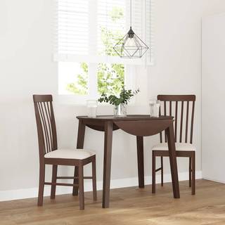 Spisebordsstole Massivt Gummitræ - Brun og lys