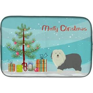 """" Caroline's Treasures CK3552DDM Old English Sheepdog Christmas Tree Dish-Drying-Mats 14 X 21 Multicolor """"