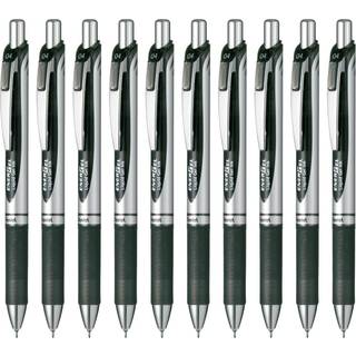 Pentel BLN74-A Energel Ink Ballpoint Pen 0,4 Sorte 10 stykker