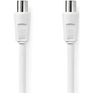 Nedis Coax Cable | IEC (Coax) Han | IEC (Coax) Hun | Nikkelplateret | 90 dB | 75 Ohm | Dobbelt afskærmet | 10.0 m | Runde | PVC | Hvid | Label