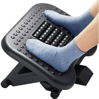 Huanuo Foot Rest til under skrivebord p? arbejde Justerbar fodst?tte med massagestruktur og rulle ergonomisk fod aff?ring med 3 h?jde Position 30