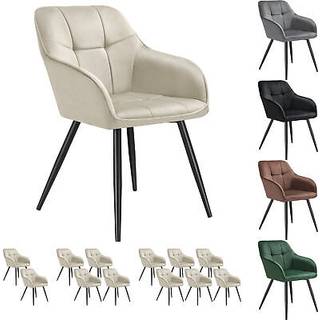 Stol Marilyn, velour, quiltet - creme/sort,pr. stk.