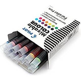 Pilotp?fyldning Parallel - 12 farver Assorteret Fountain Pen -patron - P77312 PACK -2