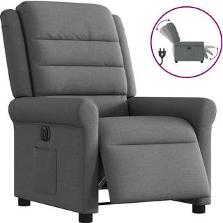 eldrevet lænestol stof mørkegrå