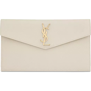 Saint Laurent Uptown leather clutch - white - One Size