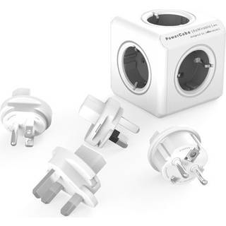 PowerCube rejseadapter, grå - 5 udtag