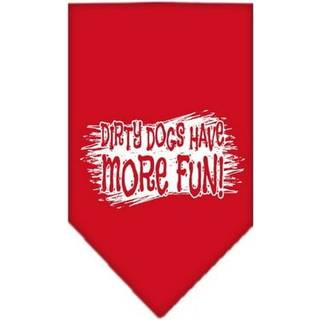 Smutsig hund skärmtryck bandana röd stor