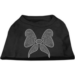 Rhinestone Bow Shirts Black XS