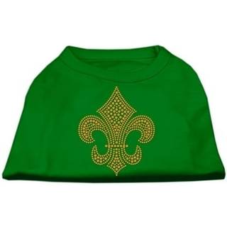 Gold Fleur de Lis Rhinestone skjortor Emerald Green SM