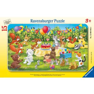 Ravensburger Rammepuslespil Dyrenes Fødselsdagsfest 15 Brikker