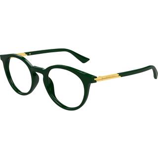 Bottega Veneta Unisex Bottega Veneta BV1335OA 003 Optiske stel Acetat Grøn Transparent Rund