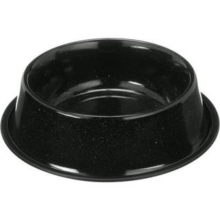 Neater Pet Brands - Outdoor Camping Style Pet Bowl - Emamel Ware Blue Black Granite Colors - Dog Cat No Tip Skid Bowls (64 oz Black)