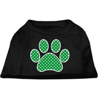 Green Swiss Dot Paw Screen Print Shirt Black XXL