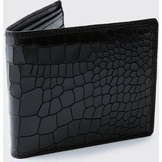 Mens Black Leather Snake Skin Effect Wallet