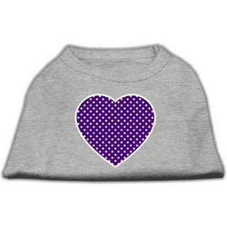 Lila schweiziska prick hjärtskärmtryck skjorta grå sm