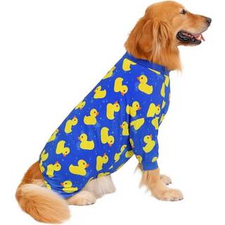 HDE Hundepyjamas One Piece Jumpsuit Letv?gts Dog PJs skjorte til M-3XL Dogs Ducks Bl? - XL