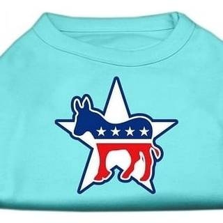 Demokratiska skärmtryck skjortor Aqua XL