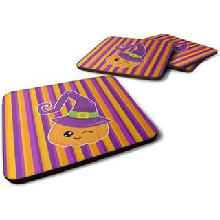 """" Caroline's Treasures Halloween Pumpkin Witch Foam Coaster Set på 4 3,5 multicolor """"