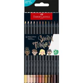 Faber-Castell Black Edition 12 stk farveblyanter - Skintones