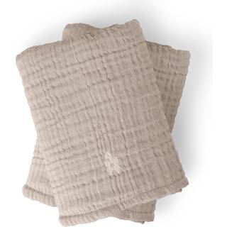 Sebra Muslin Ammehåndklæde 2-pak - Babytæpper Økologisk Bomuld Jetty Beige - 101030013
