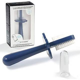 Grabease babytandbrste dobbeltsidet - trningsfinger-tandbrste til smbrn Spdbrn BPA-fri og phthalat-fri til baby og smbrn 1 pakke Navy