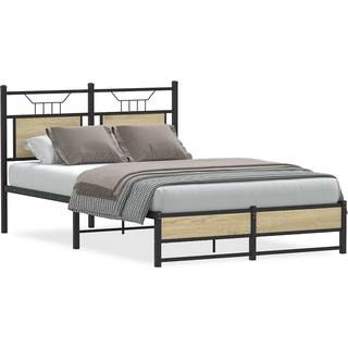 Sengeramme Uden Madras Konstrueret Træ Sonoma-Eg - med sengegavl og dobbelt lavt fodgærde / 120 x 200 cm