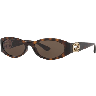 Gucci Kvinde GG1660S 002 Solbriller Injiceret Havana Brun Rund