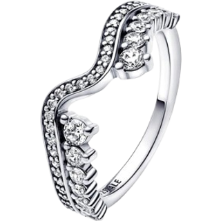 Pandora Ring - Sparkling Asymmetric Wave - 192543C01 - silber