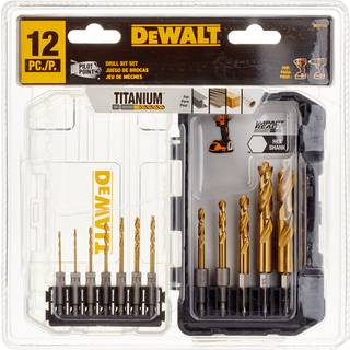 Dewalt Drill Bit Set Titanium Impact Ready Ideel til metaltræ og plast 12 stykke (DD5152)