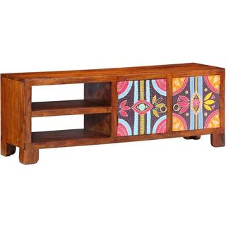 tv-bord 110x30x40 massivt akacietræ flerfarvet