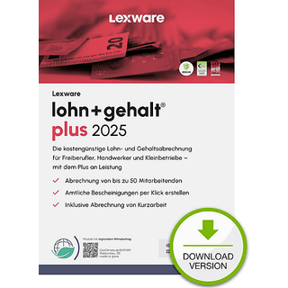 Lexware lohn+gehalt plus 2025 Download Jahresversion (365-Tage) Regnskab 1 År