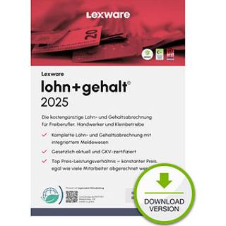 Lexware lohn+gehalt 2025 Download Jahresversion (365-Tage) Regnskab 1 År