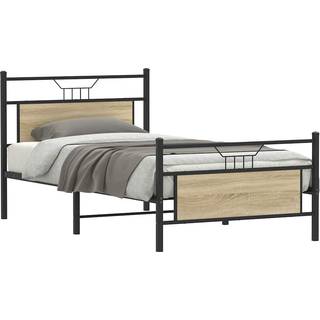 Sengeramme Uden Madras Konstrueret Træ Sonoma-Eg - med hovedgærde og fodgærde / 100 x 190 cm