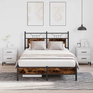 sengeramme 120x190 cm uden madras konstrueret træ røget eg