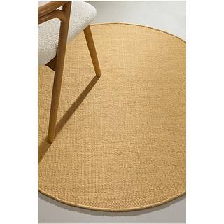 ROW rundt uldgulvtæppe - Gul