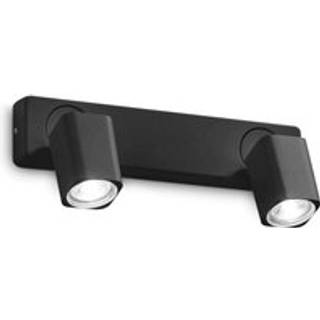Ideal Lux vægspot Rudy Square, sort, 2 lyskilder, metal