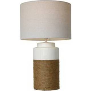 Bordlampe Home ESPRIT Hvid Hør Keramik 38 X 38 X 61,5 cm