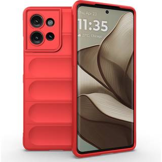 Robust Cover til Motorola Edge 50 5G - Skridsikkert Anti-Stød Beskyttelsescover - Rød