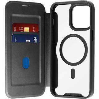Puro Booklet Magsafe Cover til iPhone 15 Pro - Horisontal Flip + 2 Kortlommer - Sort