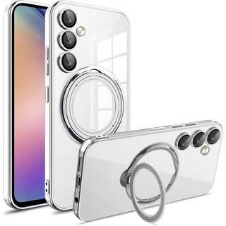 EIDERWOOD Fleksibelt Plastik Cover m. Kickstand - Samsung Galaxy A16 (4G/5G) - MagSafe Kompatibel - Gennemsigtig/Sølv